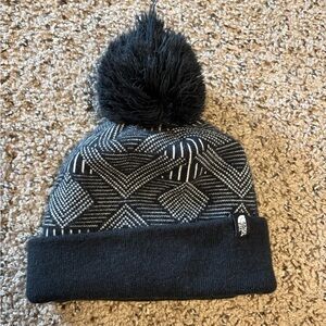 The North Face Charcoal and Light Gray Beanie